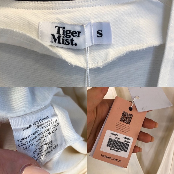 NWT TIGER MIST Phillipa Denim White Jumpsuit #XX9 - Picture 8 of 8